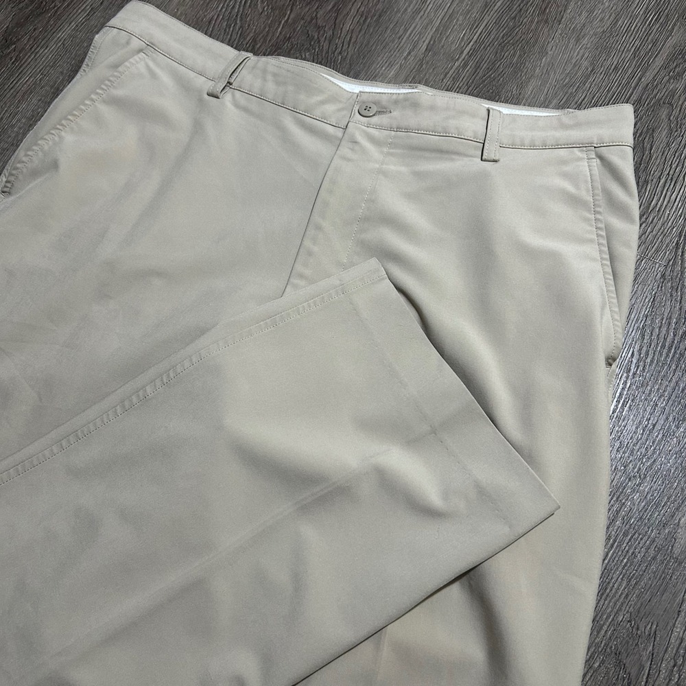 FootJoy Golf Pants 36x34 Tan Performance Stretch Flat Front Trousers